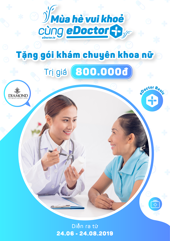 Tặng gói khám chuyên khoa nữ 800.000đ khi khám sức khoẻ tại eDoctor!