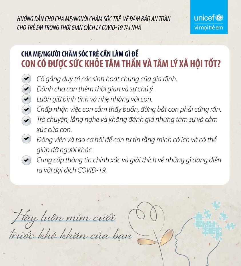 Cách chăm sóc sức khỏe tâm lý xã hội của con bạn trong thời cách ly xã hội tại nhà