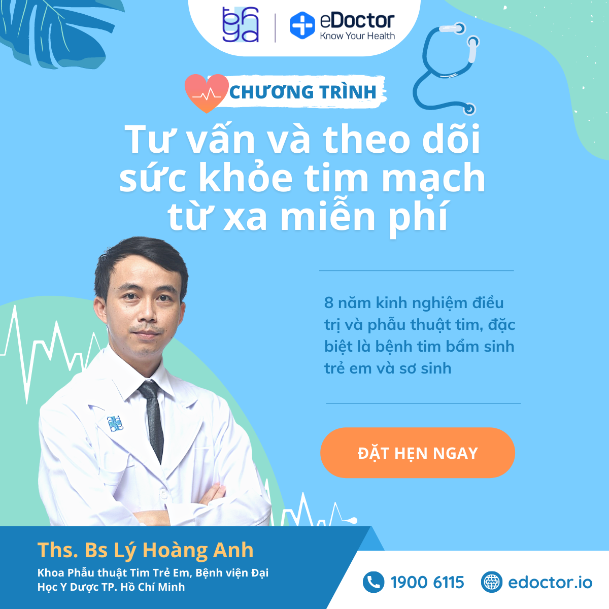 Miễn phí tư vấn sức khỏe tim mạch trực tuyến cùng bác sĩ Lý Hoàng Anh 