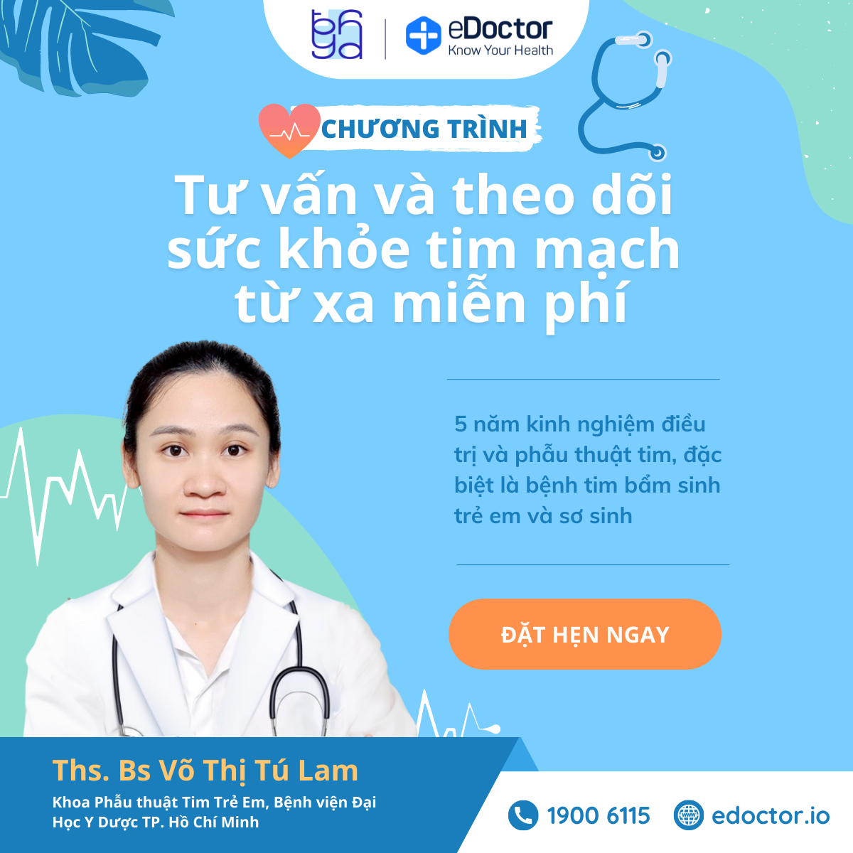 Tư vấn sức khỏe tim mạch trực tuyến miễn phí cùng đội ngũ bác sĩ sĩ Bệnh viện Đại học Y dược TPHCM