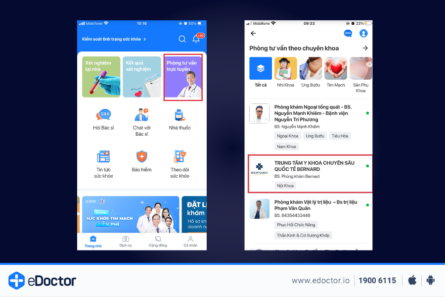 Tư vấn online MIỄN PHÍ cùng TRUNG TÂM Y KHOA CHUYÊN SÂU QUỐC TẾ BERNARD tại ứng dụng eDoctor